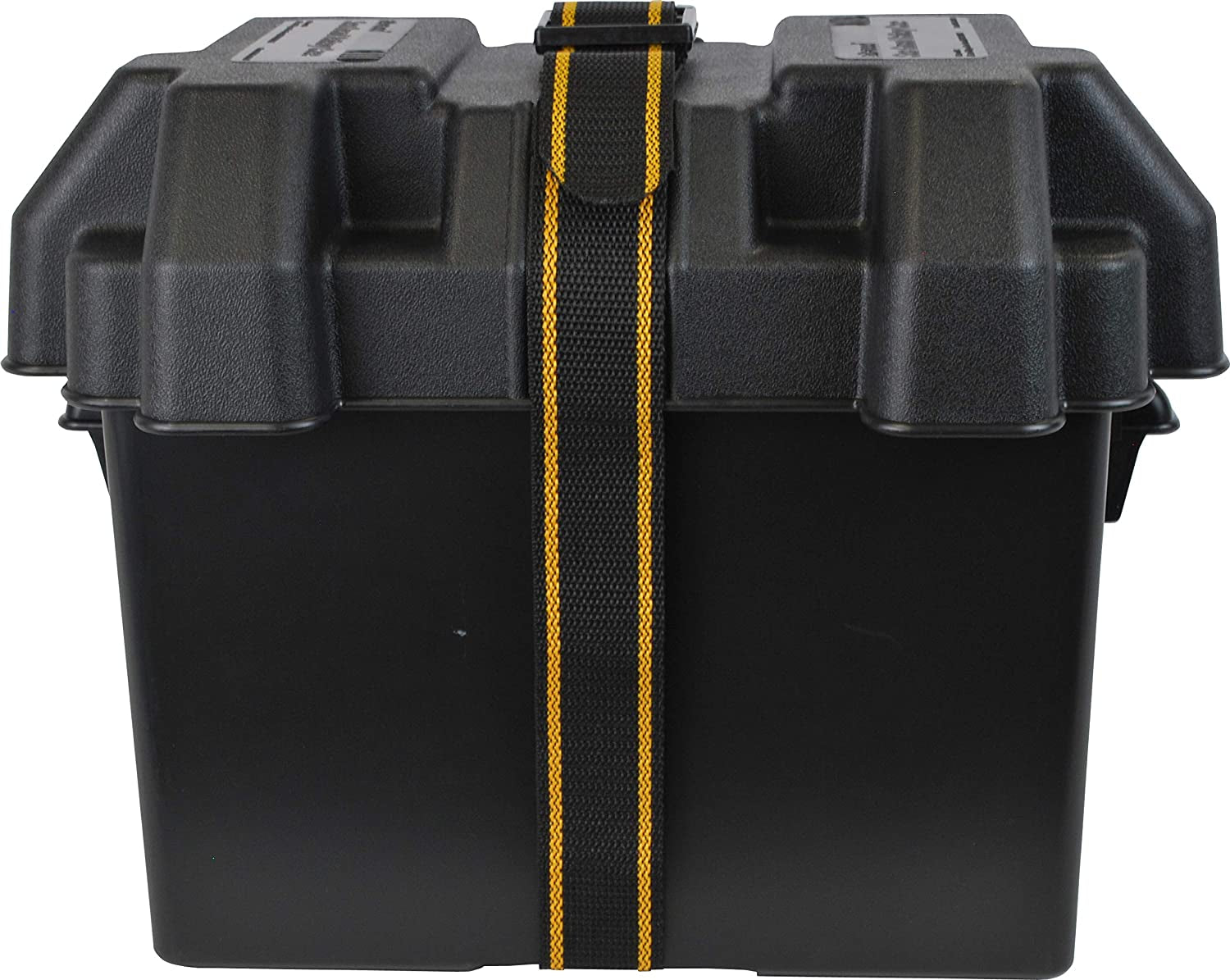 9065-1 Standard Vented Battery Box with Mounting Strap, Fits Group 24 Batteries, Black