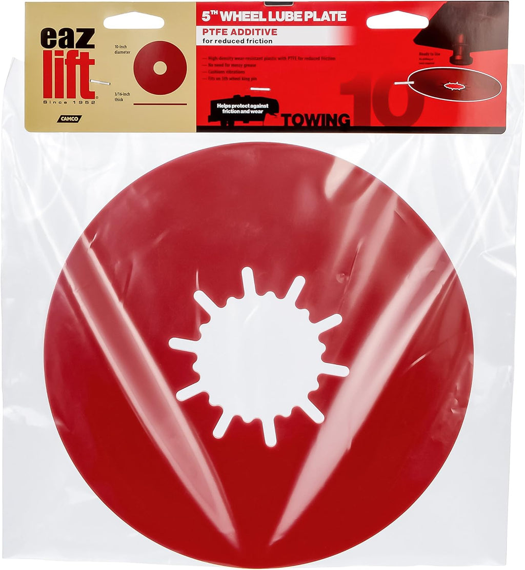 EAZ LIFT  Premium 10” Camper/Rv 5Th Wheel Lube Plate - Features No Tool Installation & Protects 5Th Wheel Trailer against Friction and Wear - Crafted W/Ptfe (44668)