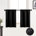 24 Inch Kitchen Small Window Curtains over Sink Waterproof Blackout RV Blinds for Camper Windows Trailer inside Accessories,Black