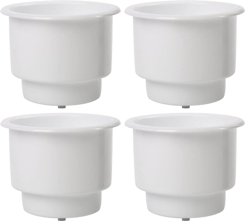 4Pcs Marine Plastic Cup Drink Holder with Drain Insert, White