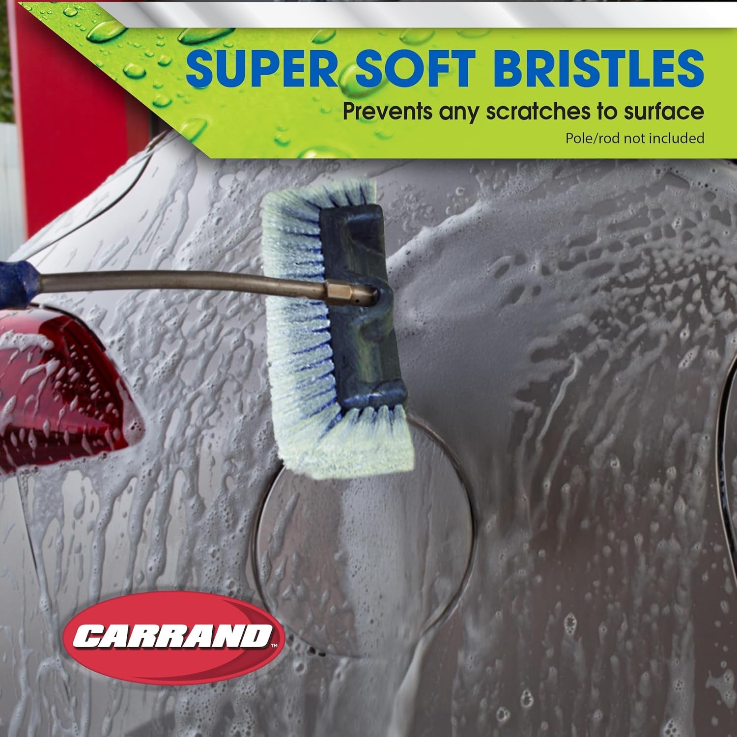 93111 Car Quad 10" Brush Head, Gray, Pole/Rod Not Included